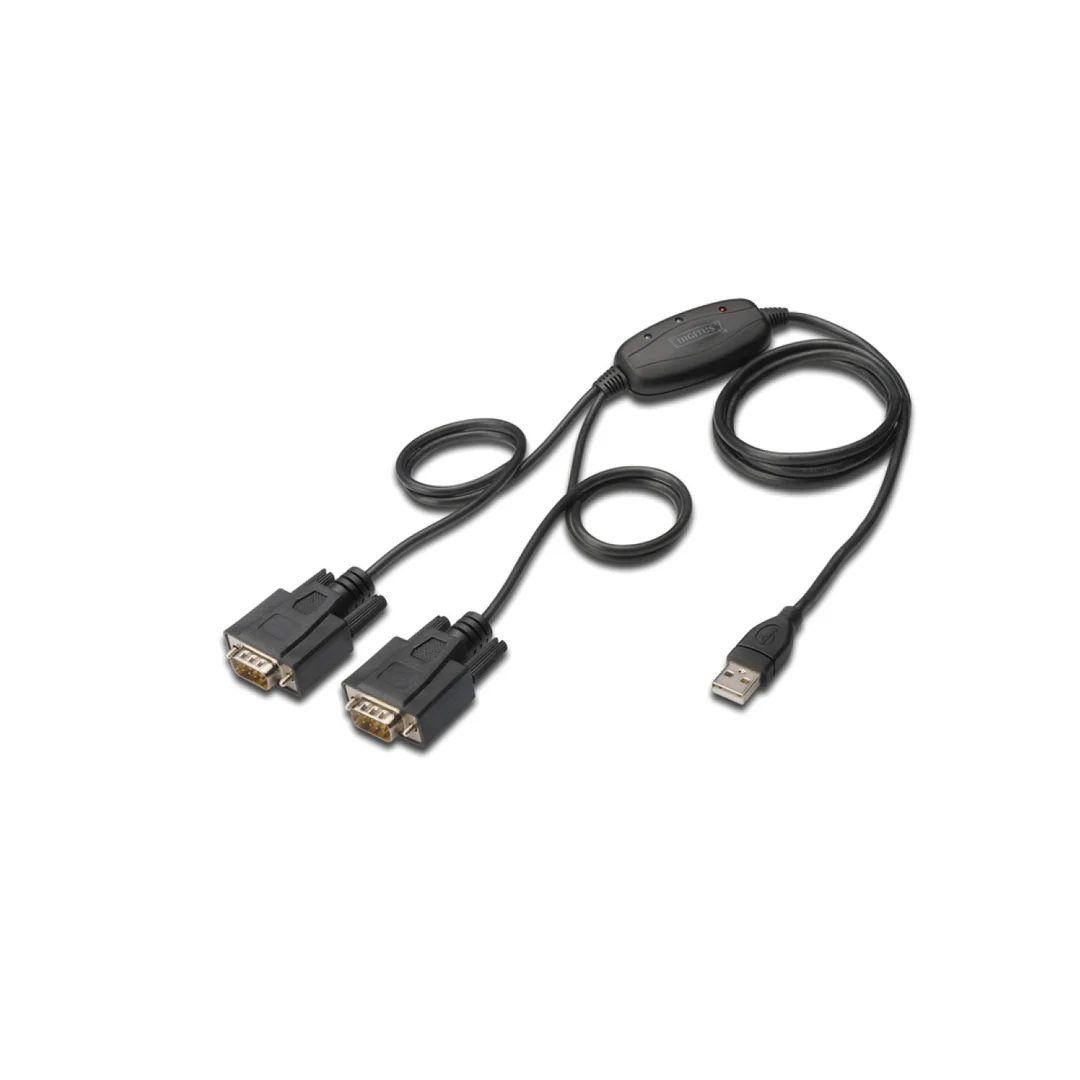 Konwerter/Adapter USB 2.0 do 2x RS232 (DB9) z kablem 1,5m DA-70158