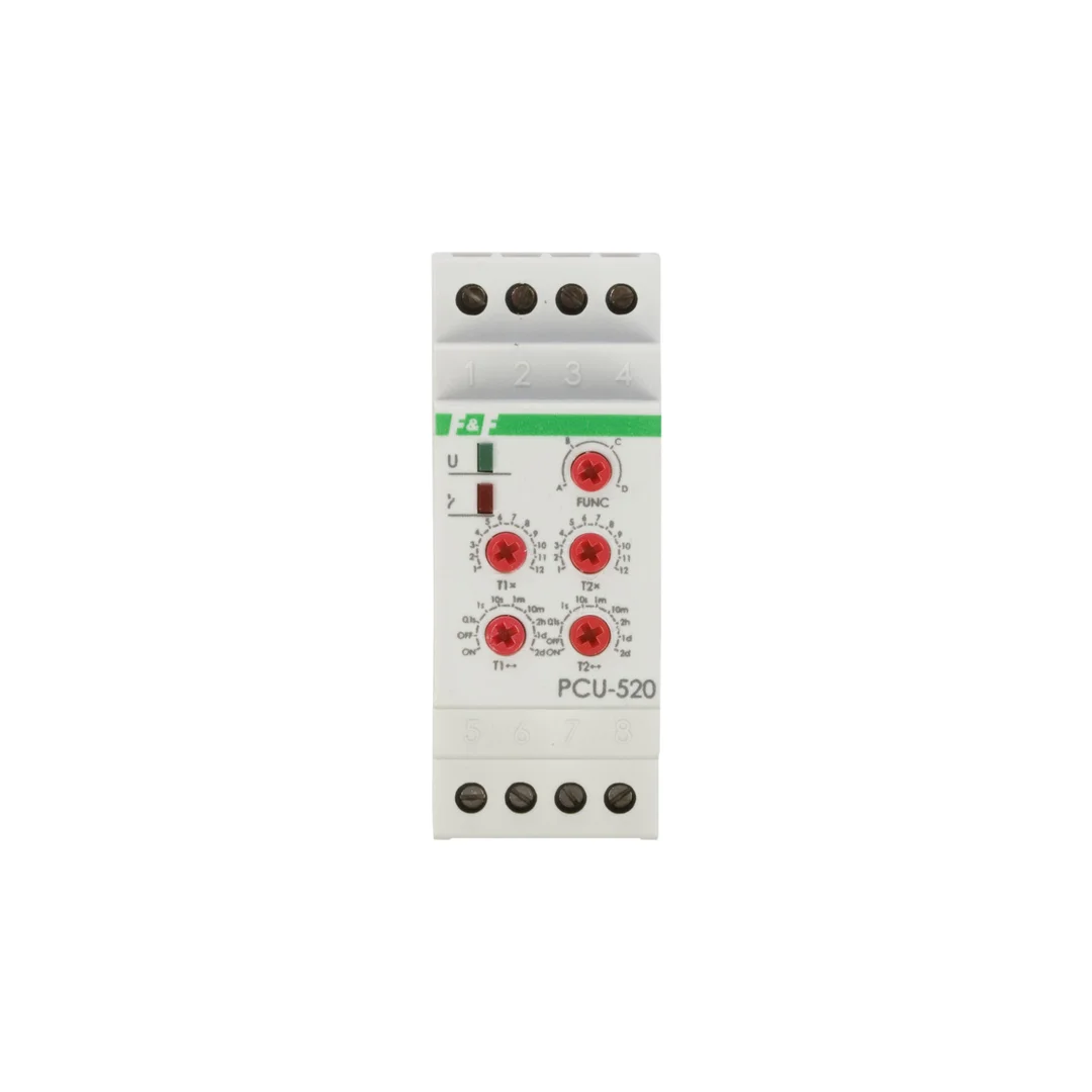 Przekaźnik czasowy 2P 8A 0,1sek-576h 230V AC wielofunkcyjny PCU-520