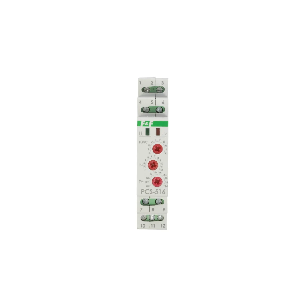 Przekaźnik czasowy 1P 8A 0,1sek-576h 230V AC, 24V AC/DC wielofunkcyjny PCS-516DUO