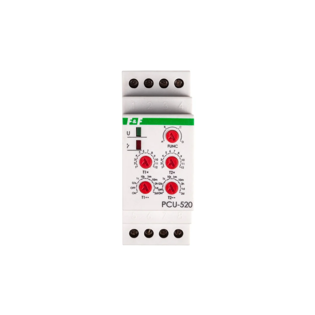 Przekaźnik czasowy 2P 8A 0,1sek-576h 24V AC/DC wielofunkcyjny PCU-520-24V