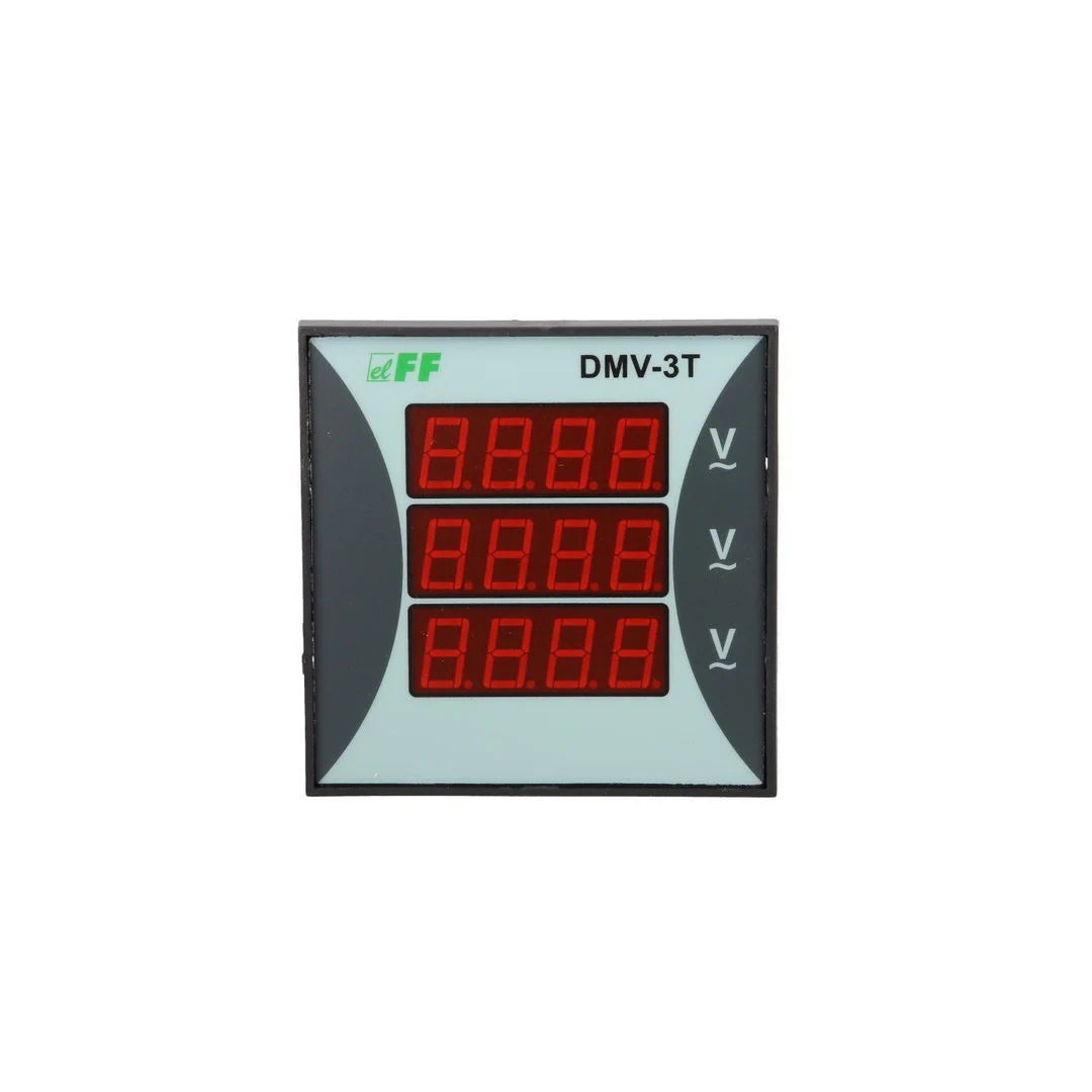 Woltomierz 3-fazowy cyfrowy modułowy 100-300V AC dokładność 0,5 TrueRMS DMV-3T