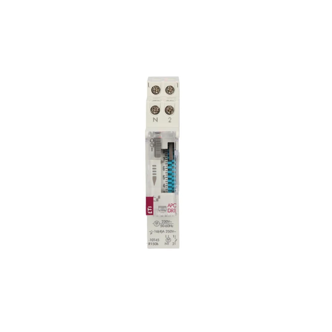 Zegar sterujący analogowy 1-kanałowy 16A 230V AC dobowy z rezerwą min. 100h APC-DR1 002472002