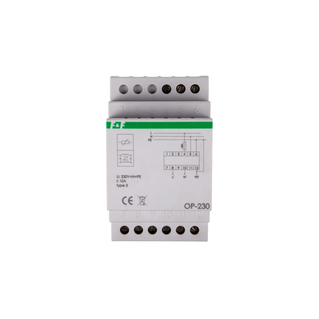 Ogranicznik przepięć Typ T3 z potrójnym filtrem przeciwzakłóceniowym 2P 1kV OP-230
