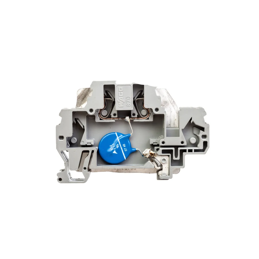 Złączka szynowa z warystorem 24V DC szara 870-523/281-582
