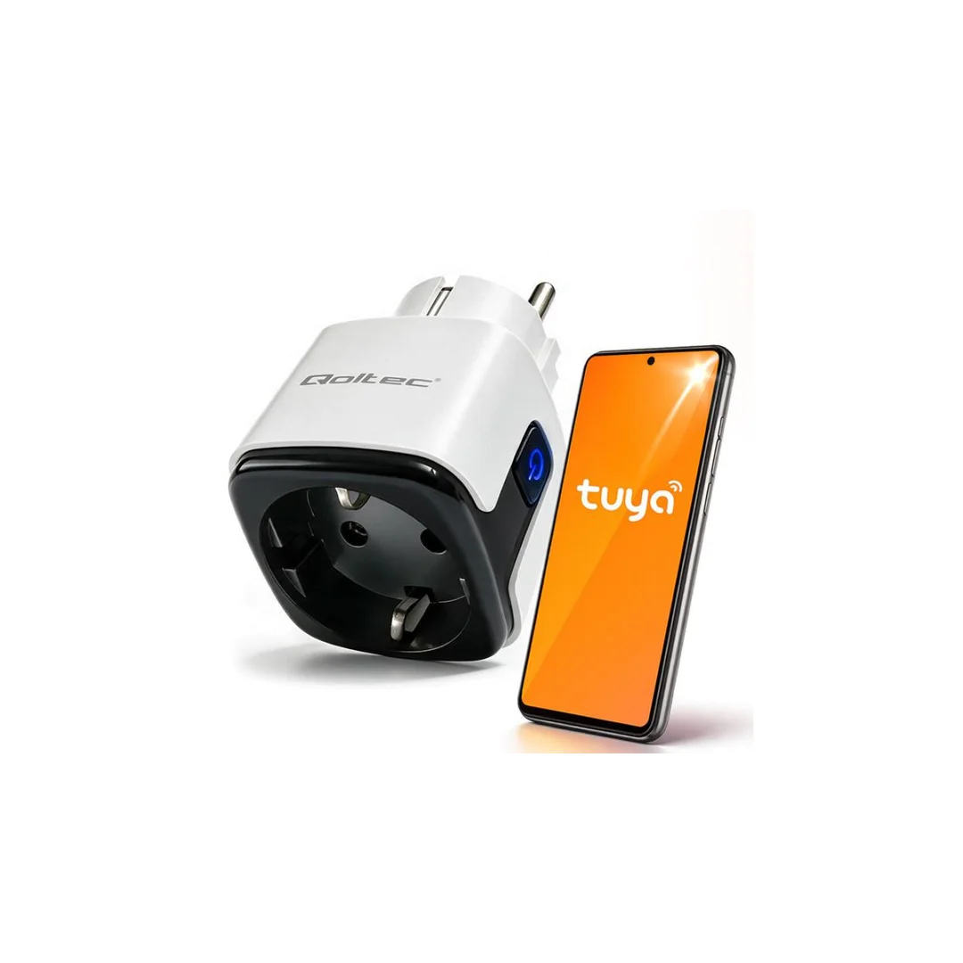 52710 Qoltec Inteligentne gniazdko Wi-Fi 16A z funkcją sterowania głosem Tuya Smart Life Amazon Alexa Google assistant