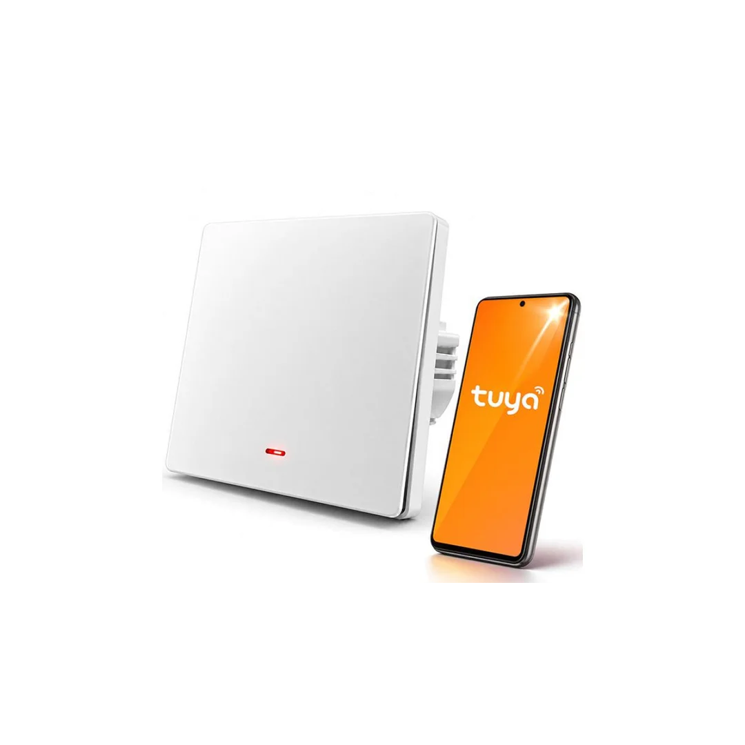 52719 Qoltec Inteligentny 1-kanałowy przełącznik ścienny Wi-Fi z funkcją sterowania głosem Tuya Smart life Biały