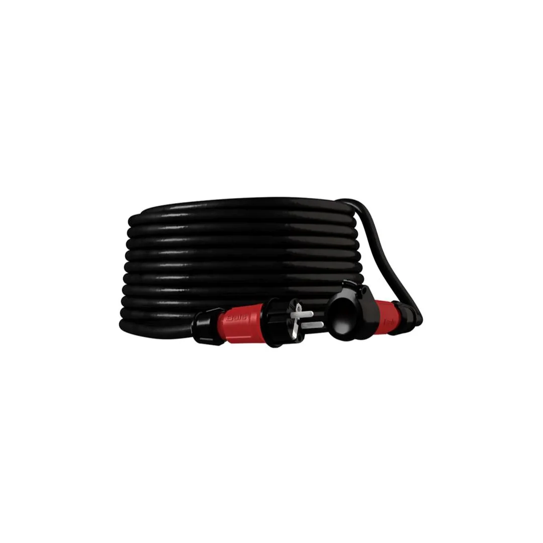 Przedłużacz elektryczny Kabel zasilający budowlany gumowy OnPD 3x2,5mm2 (wtyk / gniazdo z klapką) Bals 16A IP44 czarny /15m/