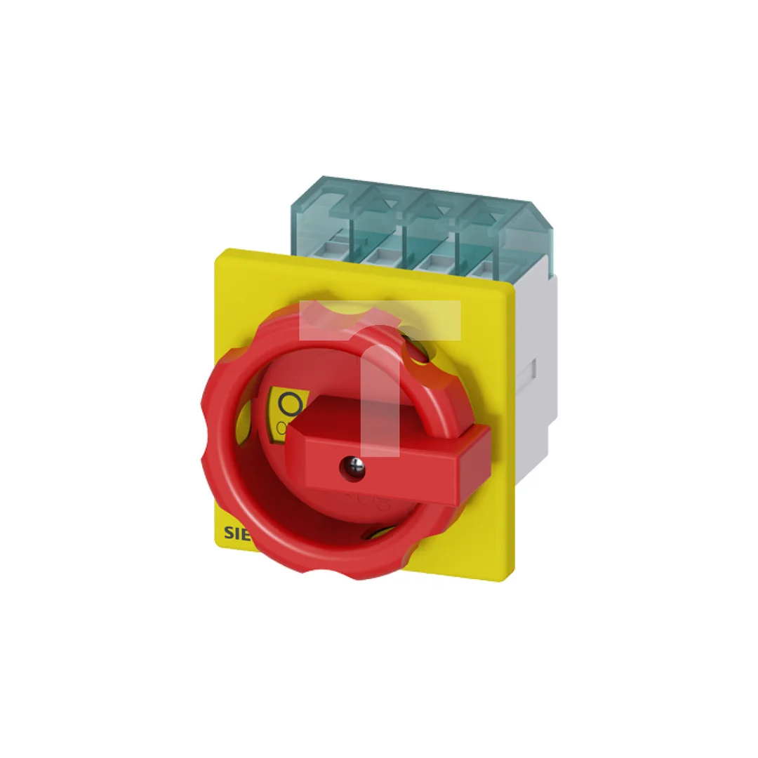 Rozłącznik główny/awaryjny 3P 25A 9.5kW AC23A 400V montaż tablicowy pokrętło żółto-czerwone 4 otwory 3LD2103-0TK53