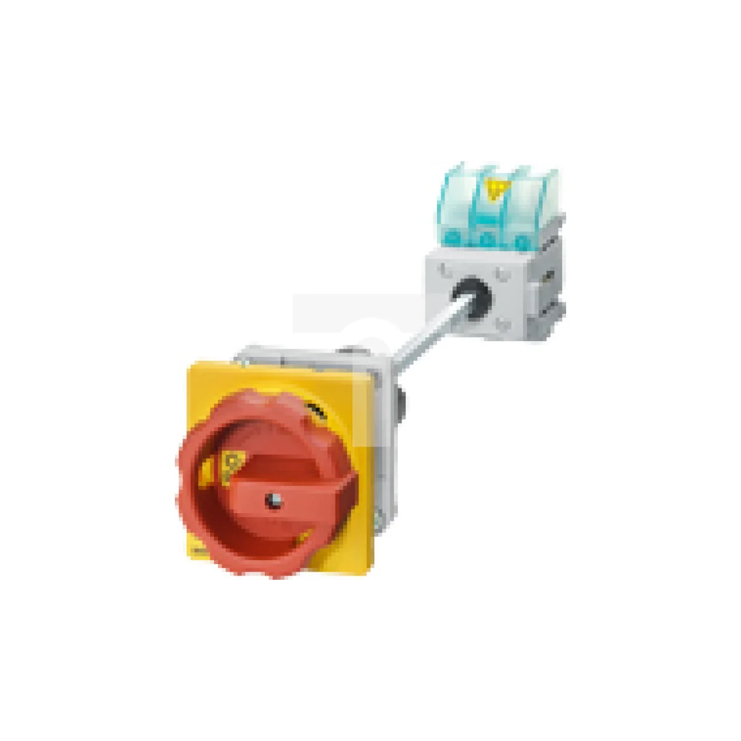 Rozłącznik główny/awaryjny 3P 25A 9.5kW AC23A 400V montaż na płycie z wałkiem pokrętło żółto-czerwone 4 otwory 3LD2113-0TK53