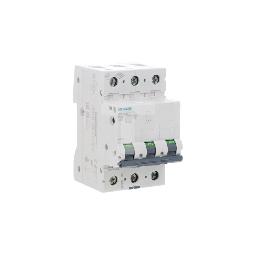 Wyłącznik nadprądowy 3P C 63A 6kA AC SENTRON 5SL6363-7