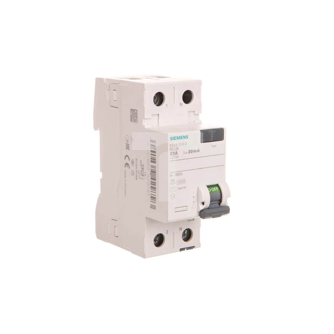 Wyłącznik różnicowoprądowy 2P 63A 0,03A typ AC 30mA 230V 5SV4316-0