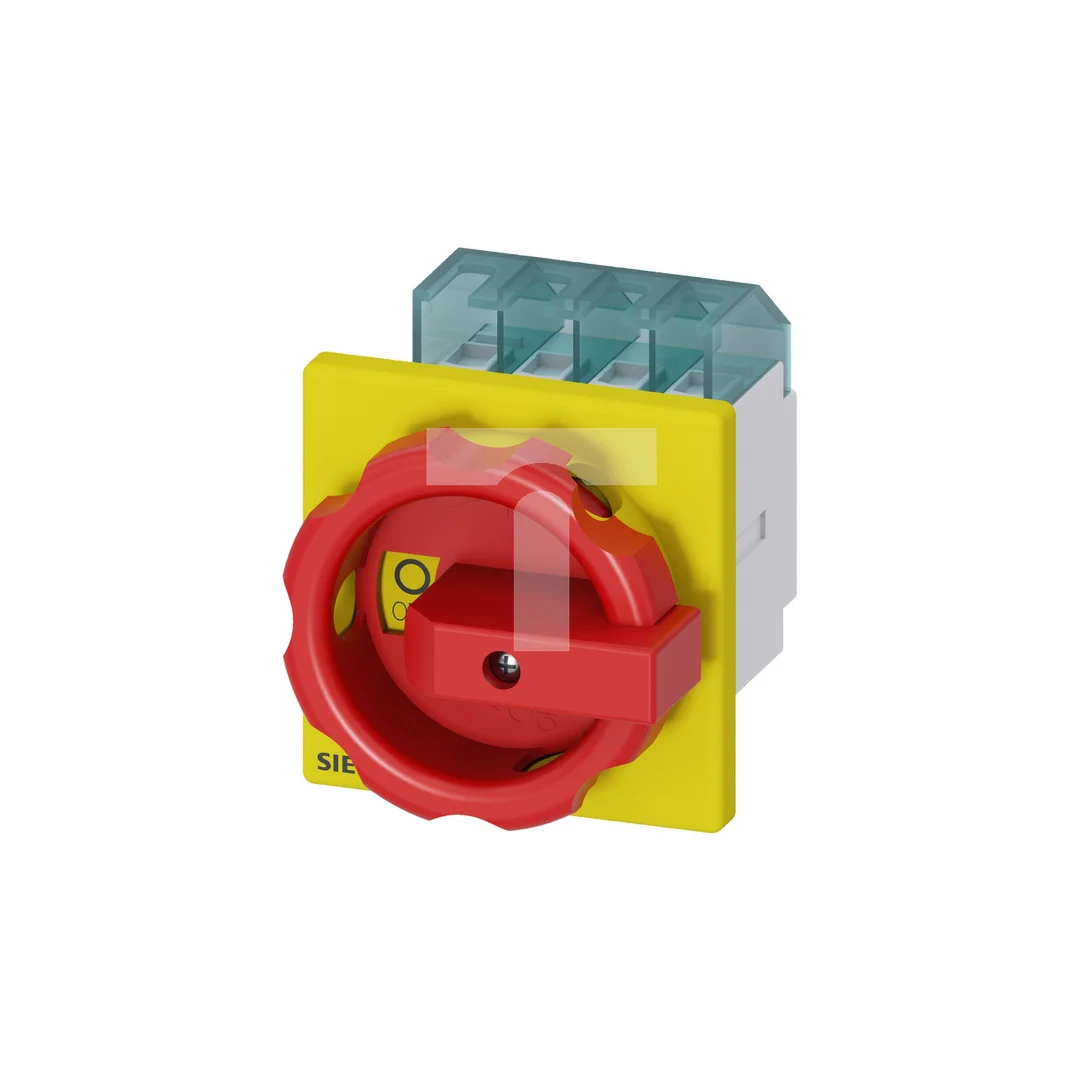 Rozłącznik główny/awaryjny 3P 16A 7.5kW AC23A 400V montaż tablicowy pokrętło żółto-czerwone 4 otwory 3LD2003-0TK53