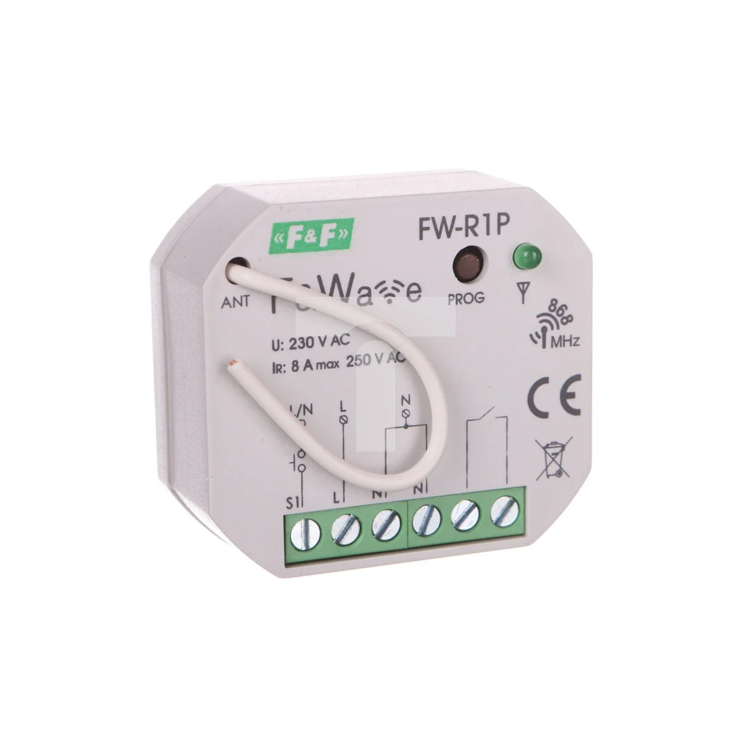 Radiowy pojedyńczy przekaźnik bistabilny - montaż P/t 85-265V AC/DC FiWave FW-R1P
