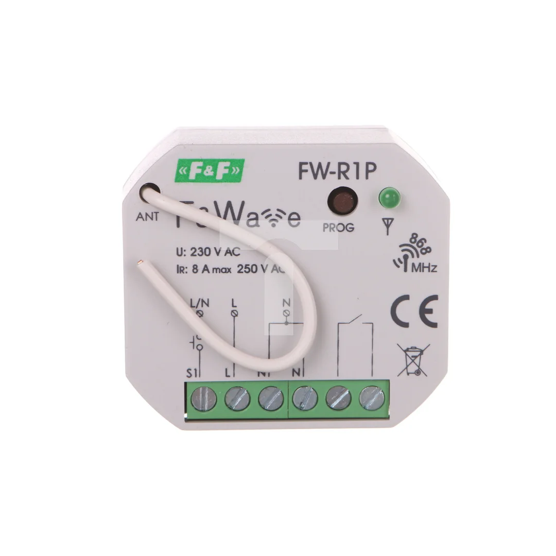 Radiowy pojedyńczy przekaźnik bistabilny - montaż P/t 85-265V AC/DC FiWave FW-R1P