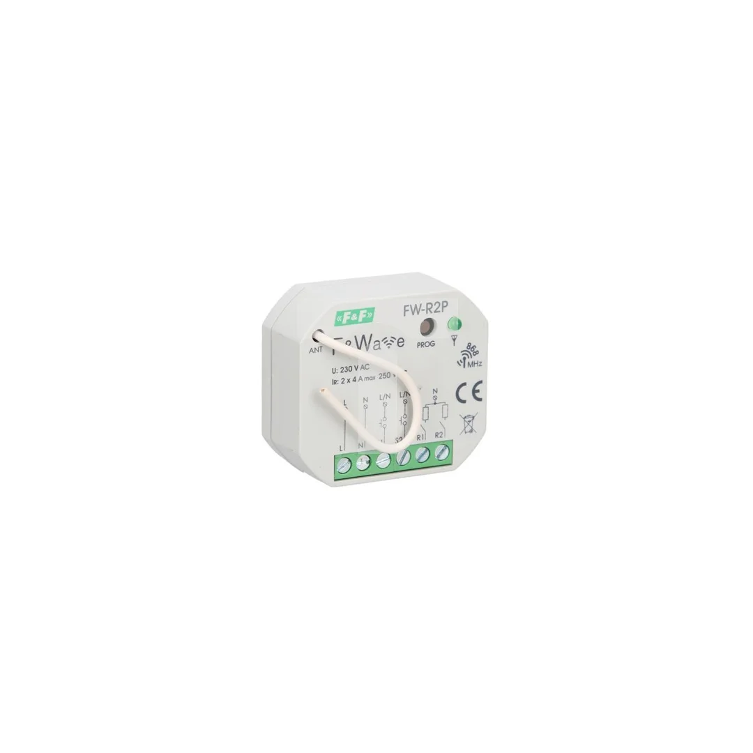Radiowy podwójny przekaźnik bistabilny - montaż p/t 85-265V AC/DC FiWave FW-R2P