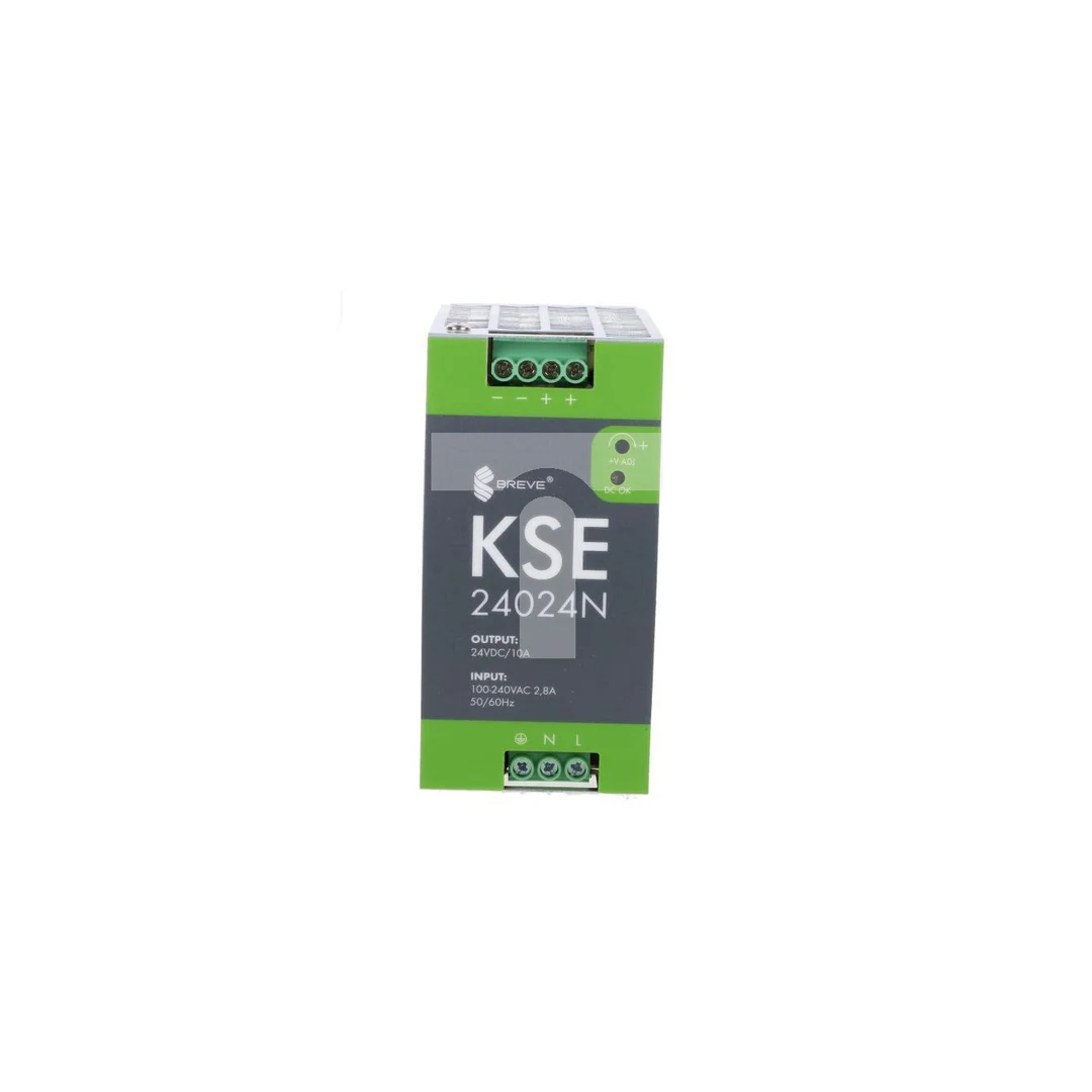 Zasilacz impulsowy KSE 24024M 230/ 24VDC 10A 240W na szynę DIN, Uzas: 96-264VAC, Ta70, 18924-9988