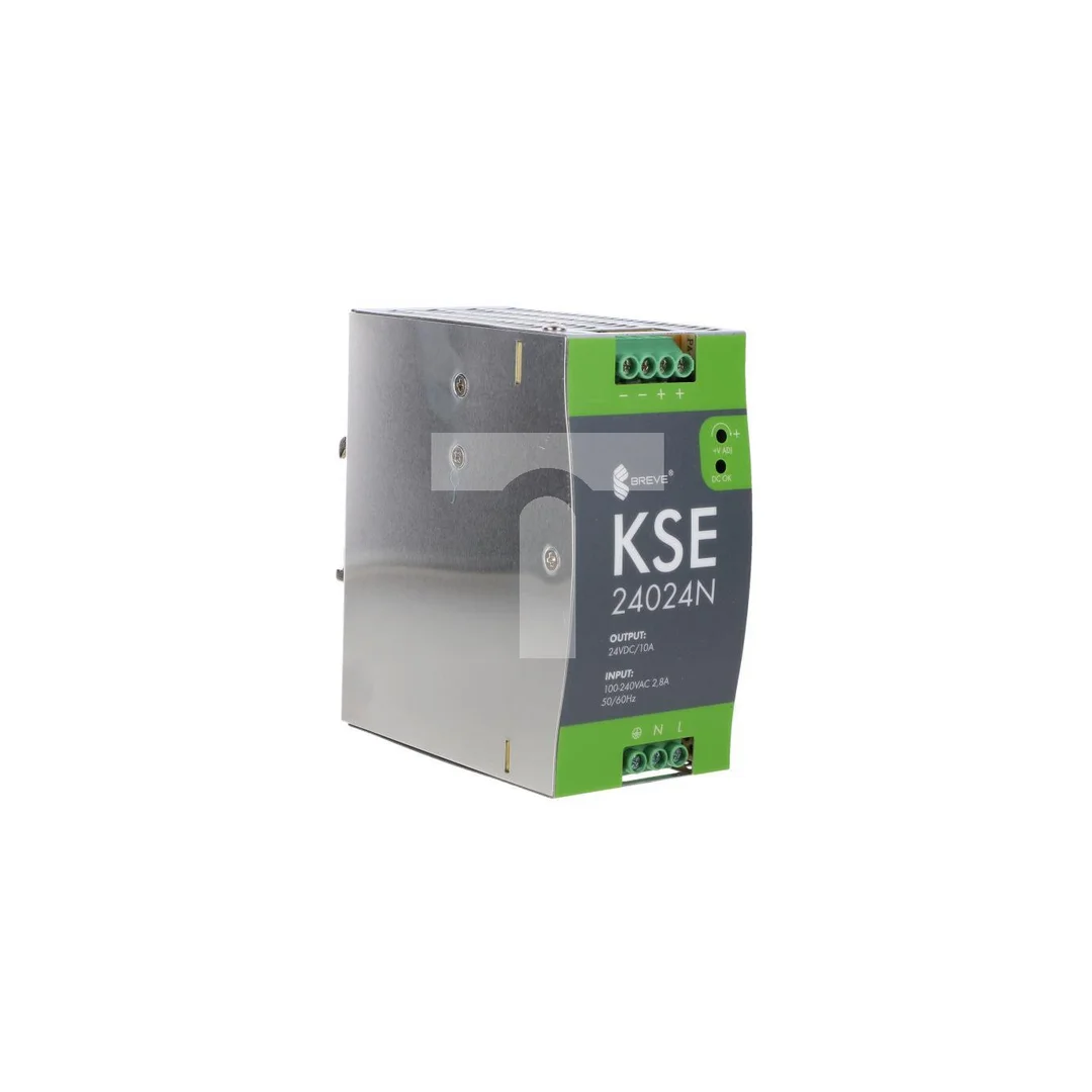 Zasilacz impulsowy KSE 24024M 230/ 24VDC 10A 240W na szynę DIN, Uzas: 96-264VAC, Ta70, 18924-9988