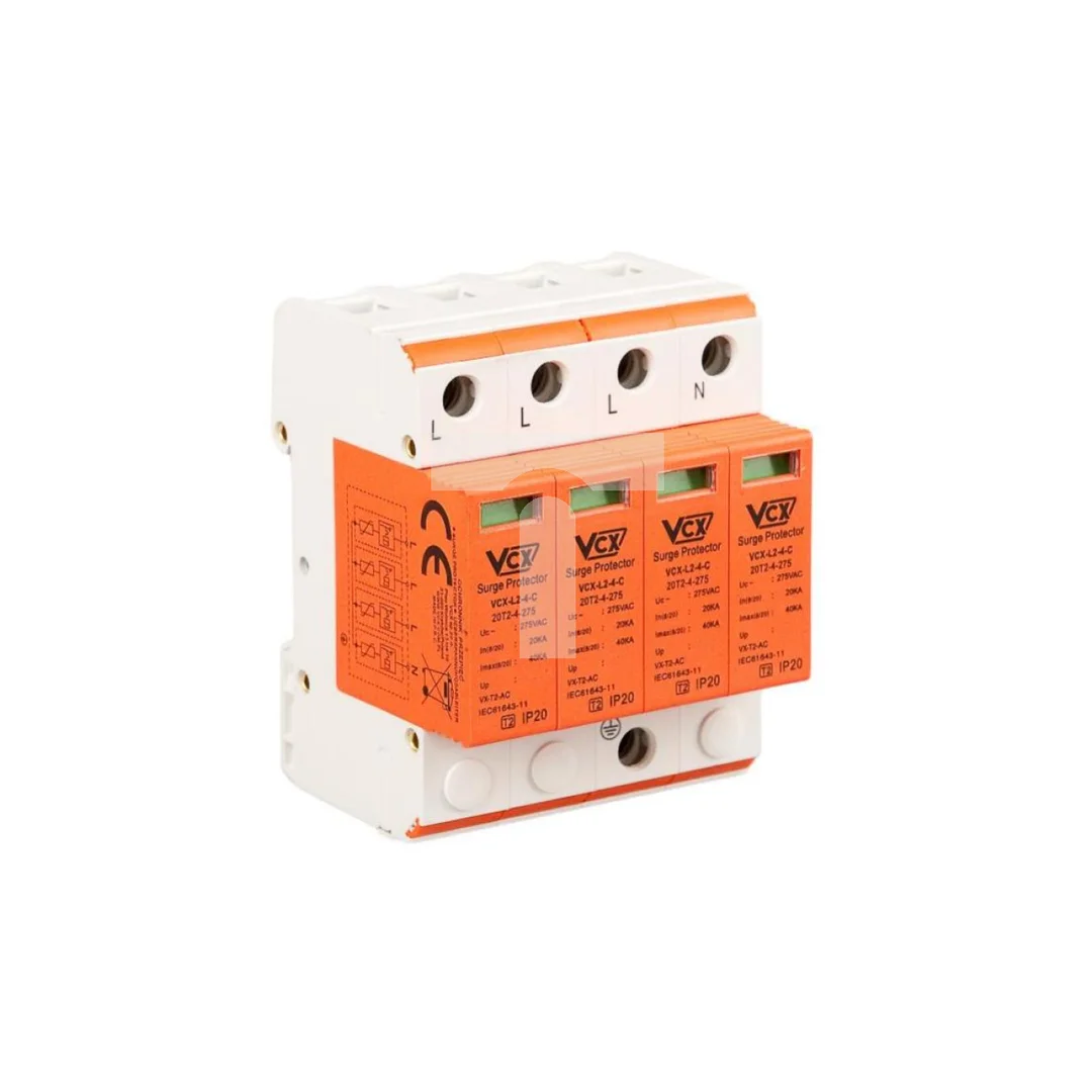 Ogranicznik przepięć Typ T2 4P 20kA 1,5kV VCX