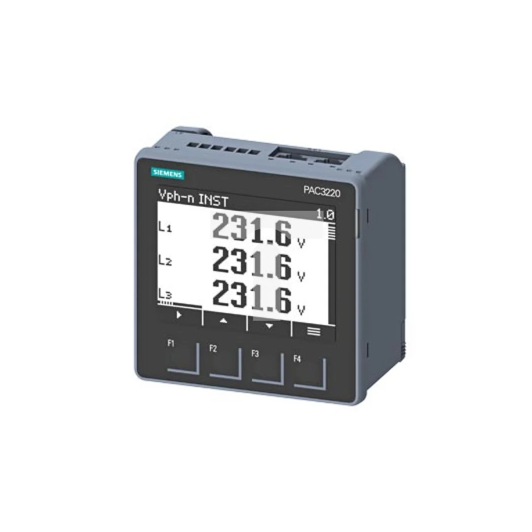 Miernik parametrów sieci PAC3220 x/1A x/5A licznik energii kl.0,5 MODBUS TCP/IP 2xRJ45 2DI 2DO 100-250VAC/DC 7KM3220-0BA01-1DA0