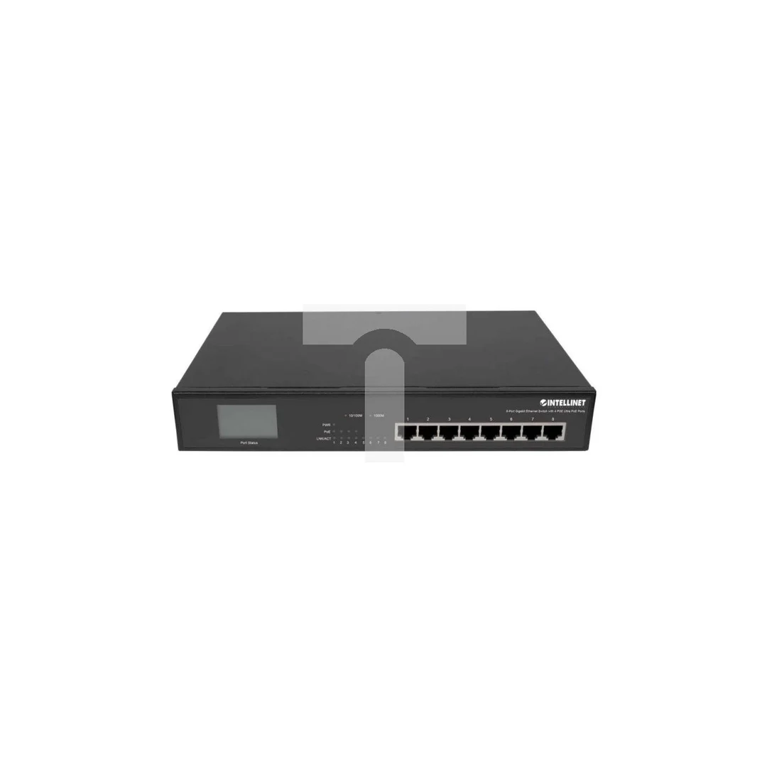 Switch Gigabit 8xRJ45 / 4x PoE, wyświetlacz LCD 561310