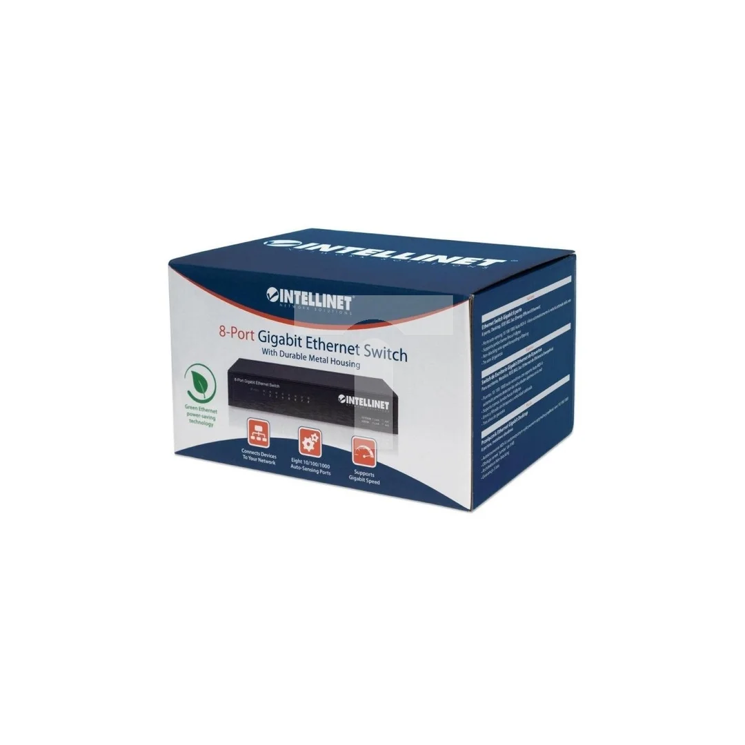 Switch Gigabit 8x 10/100/1000 Mbps RJ45 Desktop Metalowy