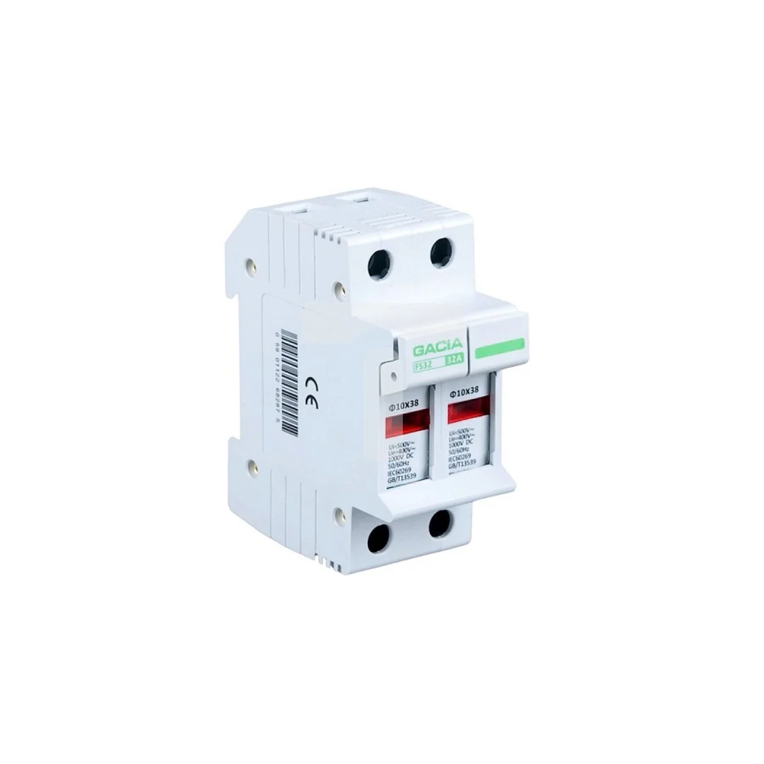 Podstawa bezpiecznikowa PV z kontrolką 2P 10x38mm 32A 1000V DC / Gacia