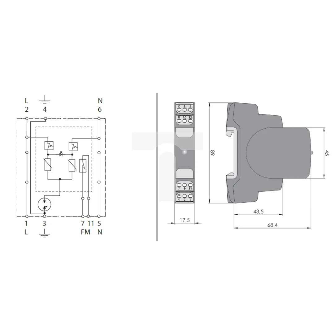 Ogranicznik przepięć Typ T3 5kA TN CT-T3/275V-16A-FM 380 028
