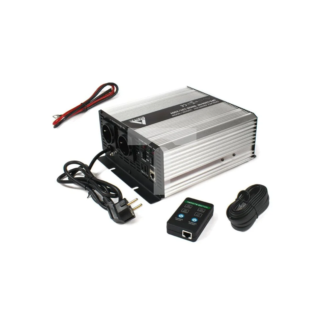 Zasilacz awaryjny (UPS + AVR) 12V UPS-1200SR Sinus 1200W/600W 12V/230V
