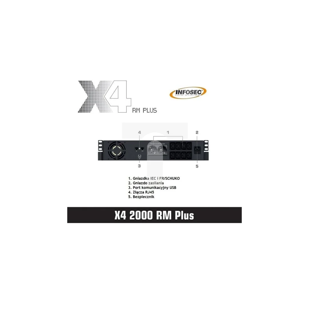 Zasilacz awaryjny UPS 2000VA X4 2000 RM Plus Infosec