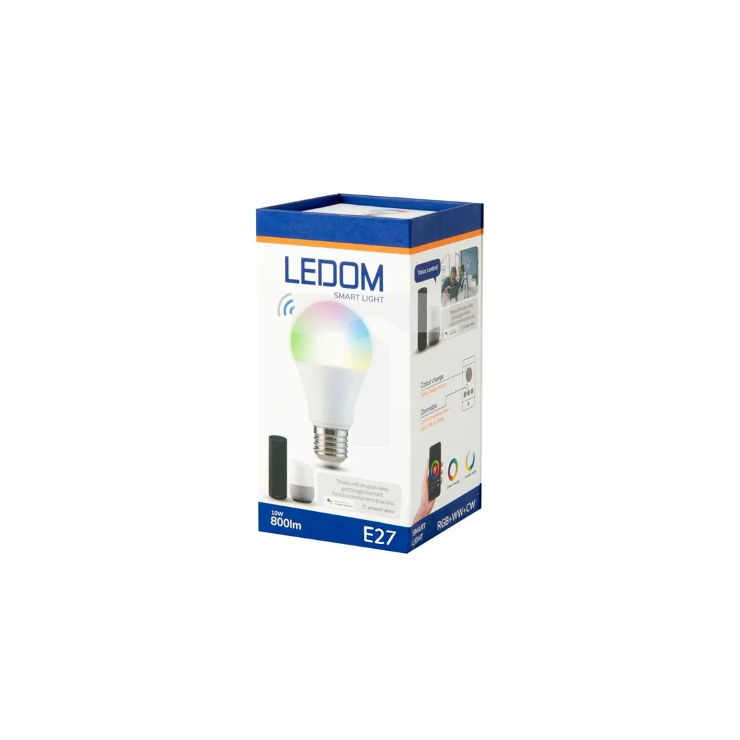 Żarówka LED E27 10W RGB kolorowa sterowanie TUYA 230V A60