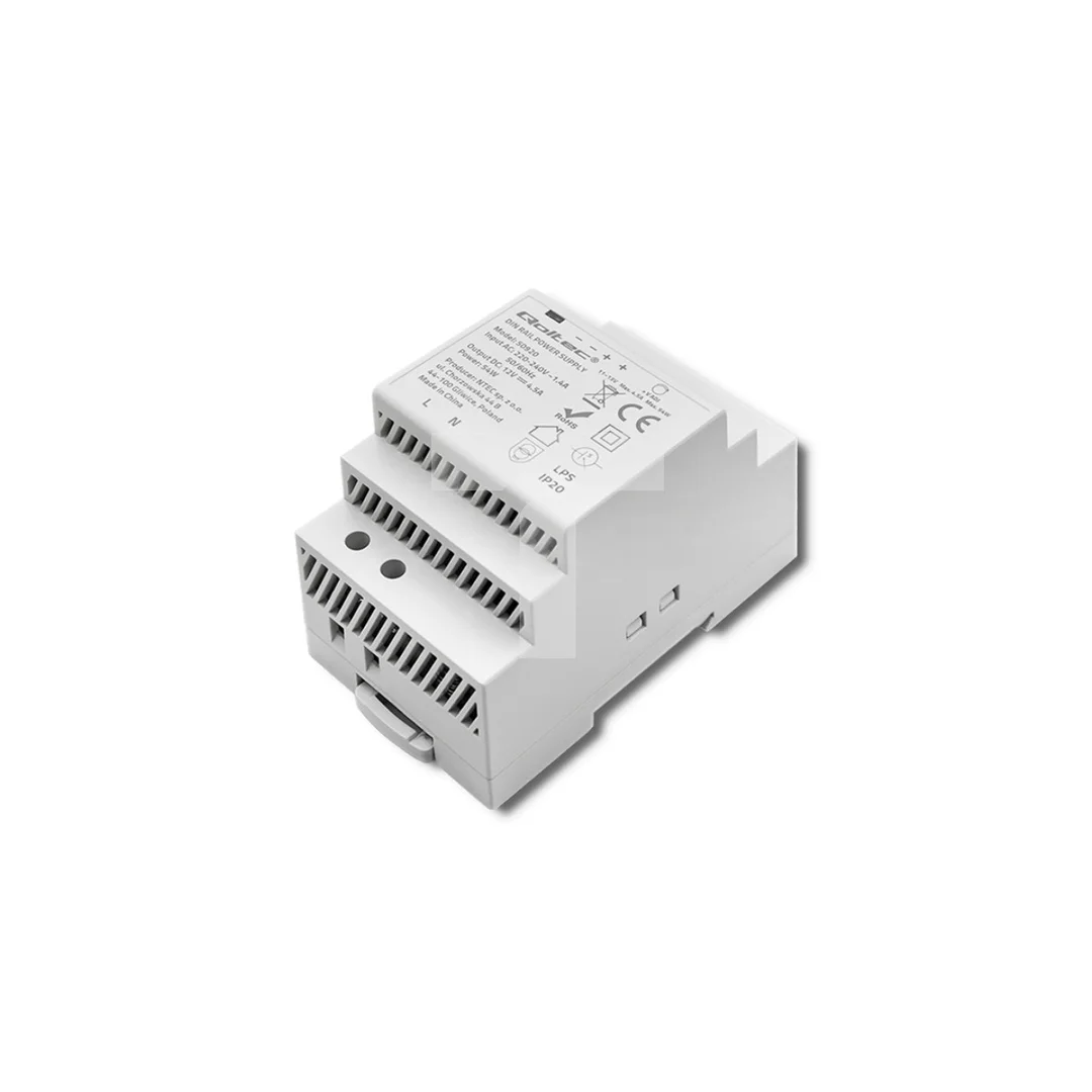 Qoltec Zasilacz na szynę DIN 54W 12V 4.5A Szary