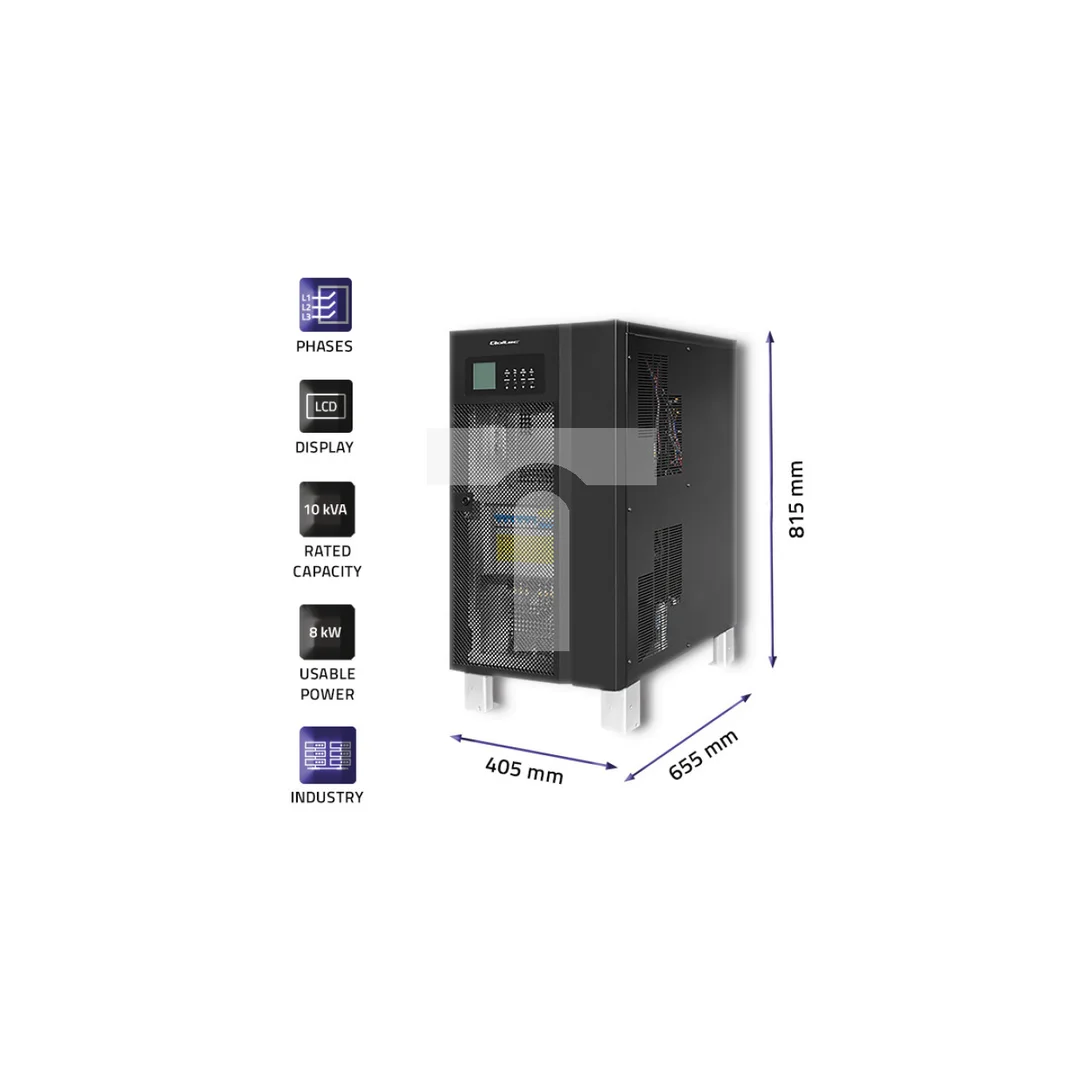Qoltec Zasilacz awaryjny UPS 3-fazowy 10kVA 8kW LCD SNMP