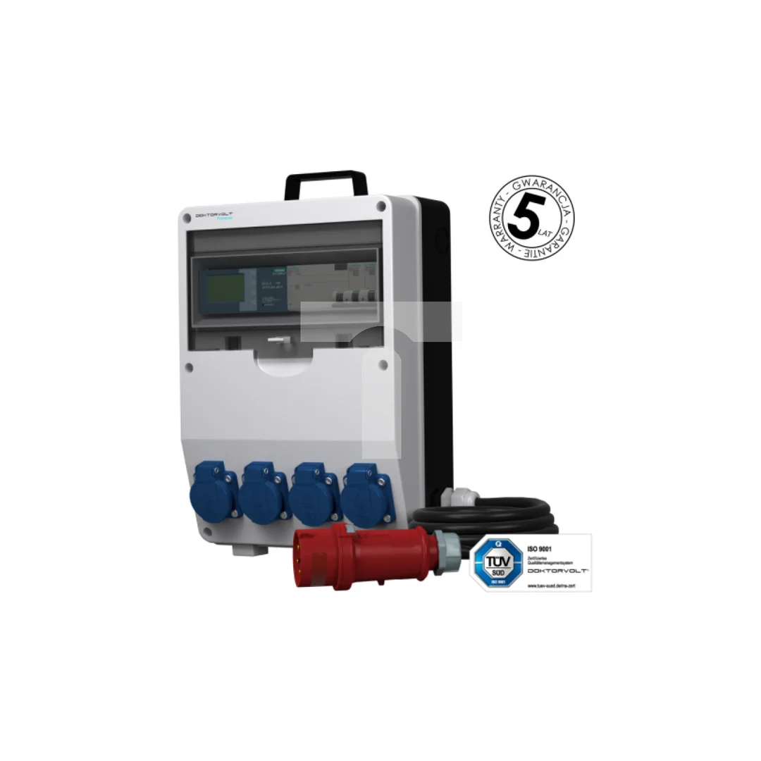 Rozdzielnica budowlana z licznikiem energii MID EEG Siemens pTD-S/FI 4x230V gniazda Mennekes Schuko Doktorvolt 6061