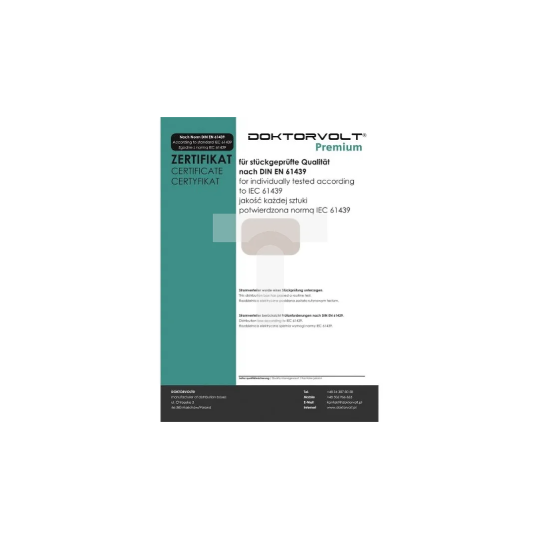 Rozdzielnica budowlana z licznikiem energii MID EEG Siemens pTD-S/FI 4x230V gniazda Mennekes Schuko Doktorvolt 6061