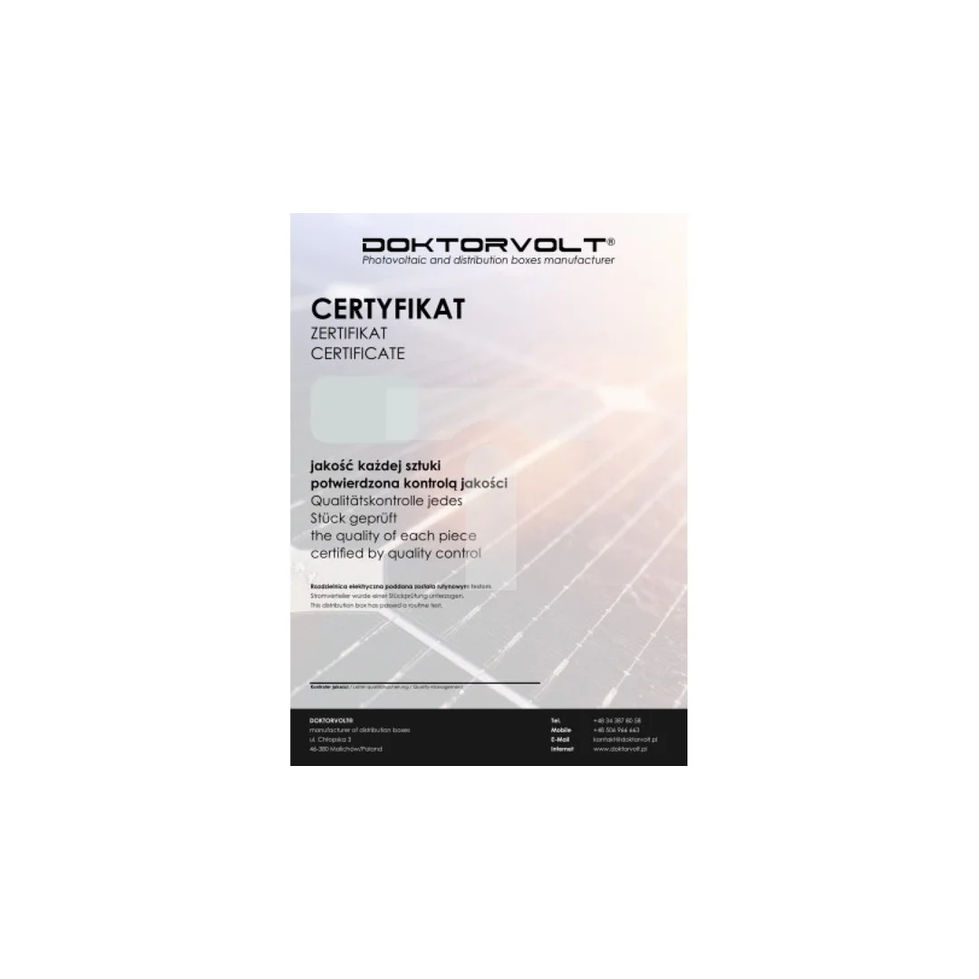 Rozdzielnica PV Fotowoltaiczna Solarna DC 1000V T2 Mersen Doktorvolt 4340