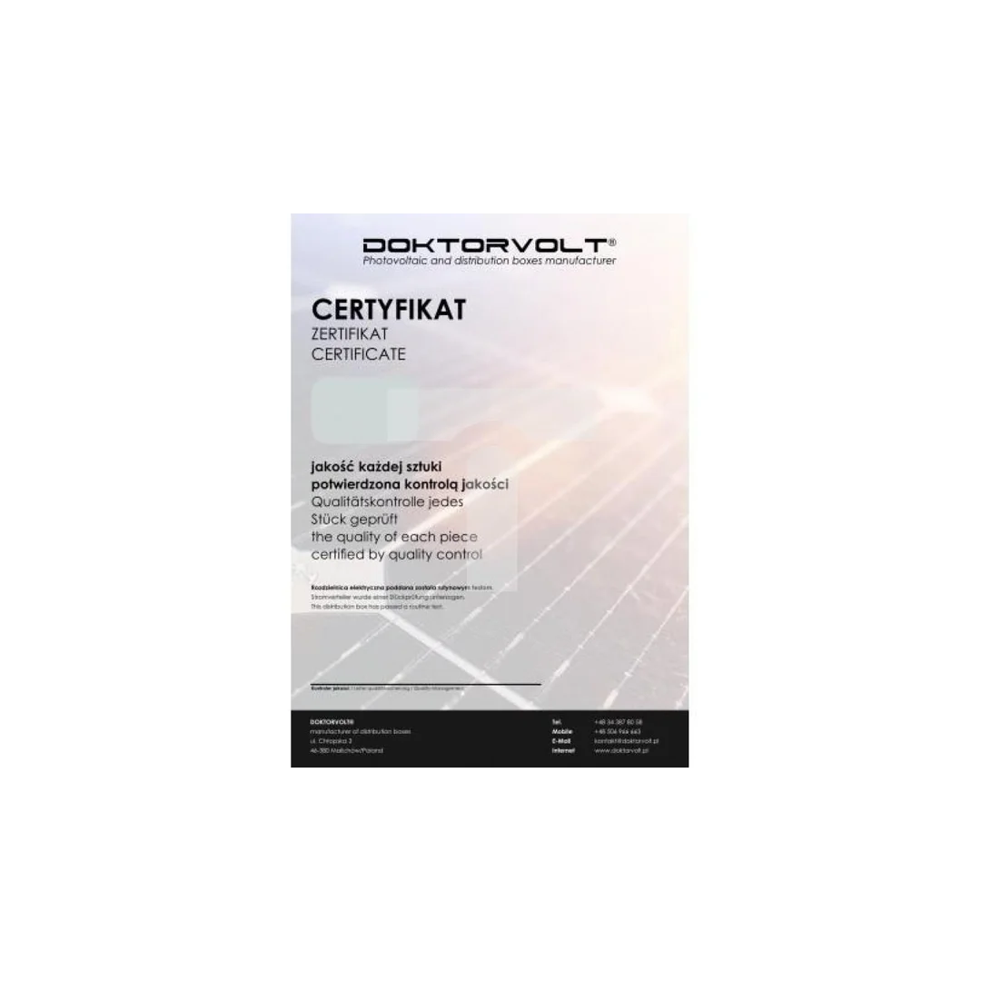 Rozdzielnica PV Fotowoltaiczna Solarna 2-Stringowa DC 1000V T1 T2 Mersen Doktorvolt 4494