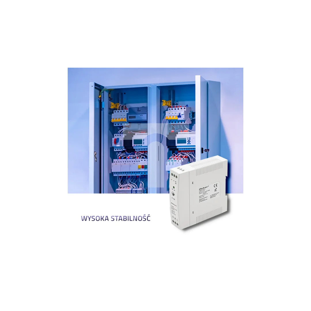 Qoltec Zasilacz na szynę DIN 24W 24V 1A Biały Slim