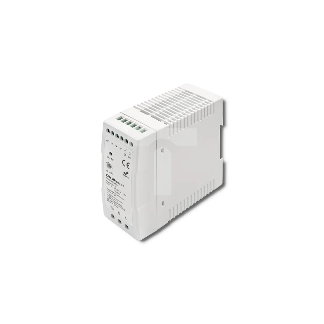 Qoltec Zasilacz na szynę DIN 40W 24V 1.67A Biały Slim