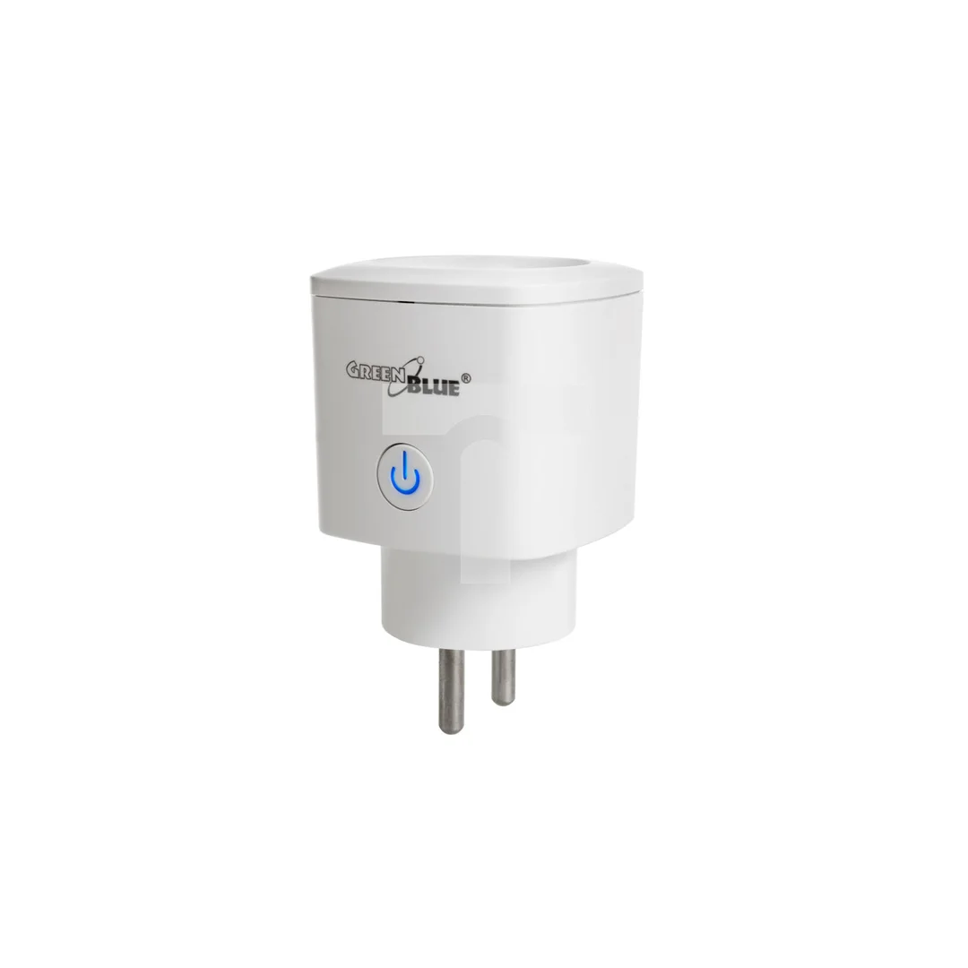Zdalnie sterowane gniazdko WiFi GreenBlue, Android/iOS/Alexa/Google Home, zuż. energii, timer, max 3680W, typ E, GB720 E