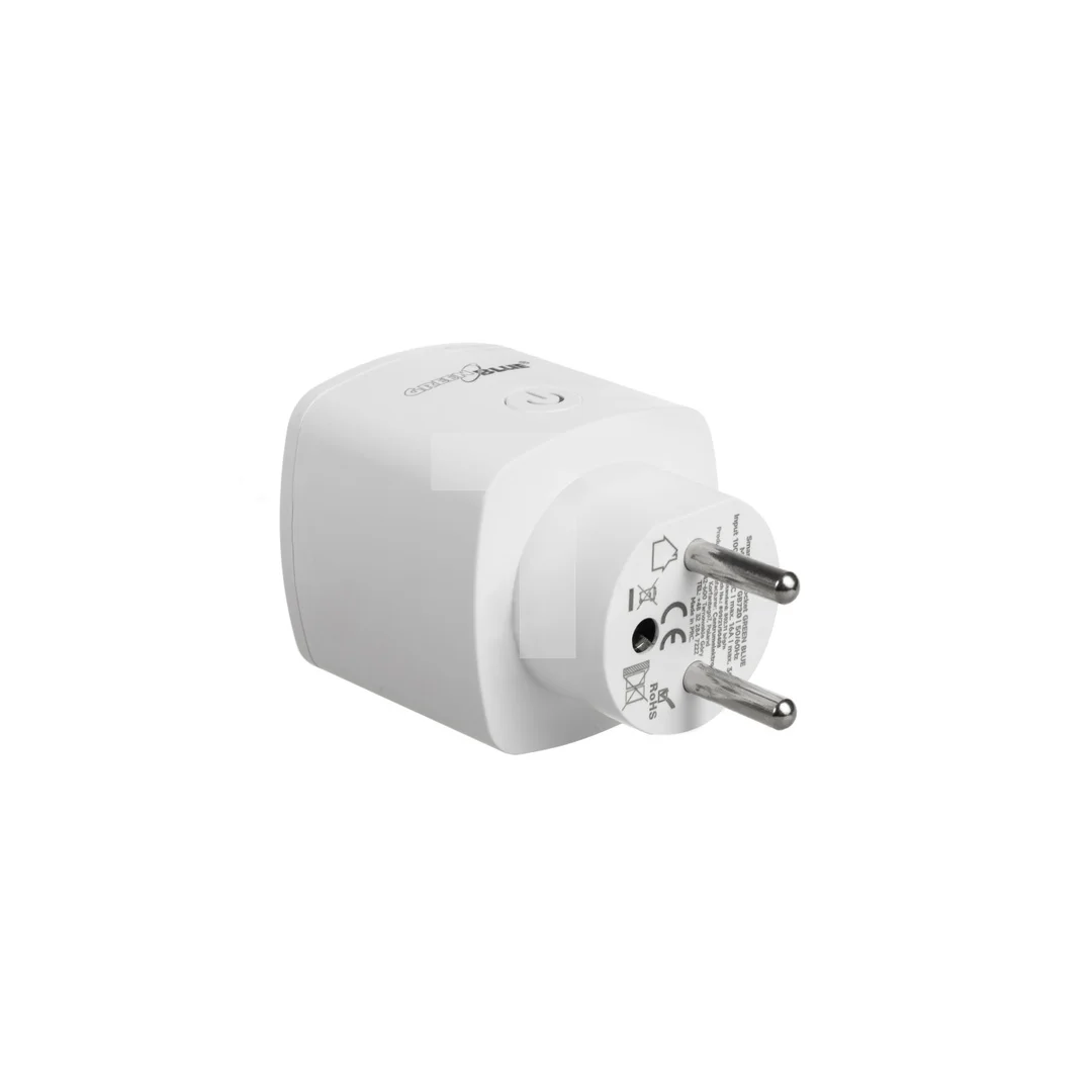 Zdalnie sterowane gniazdko WiFi GreenBlue, Android/iOS/Alexa/Google Home, zuż. energii, timer, max 3680W, typ E, GB720 E