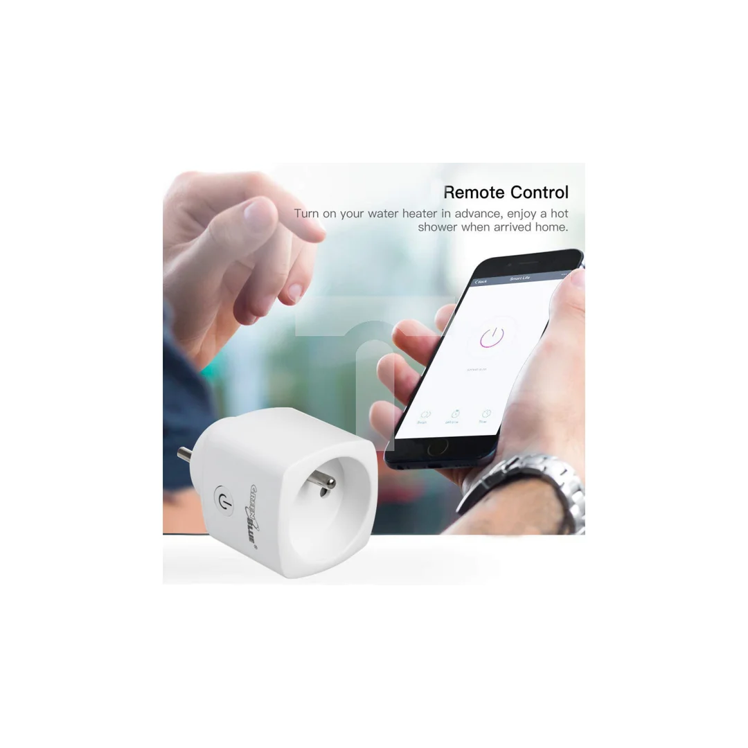 Zdalnie sterowane gniazdko WiFi GreenBlue, Android/iOS/Alexa/Google Home, zuż. energii, timer, max 3680W, typ E, GB720 E