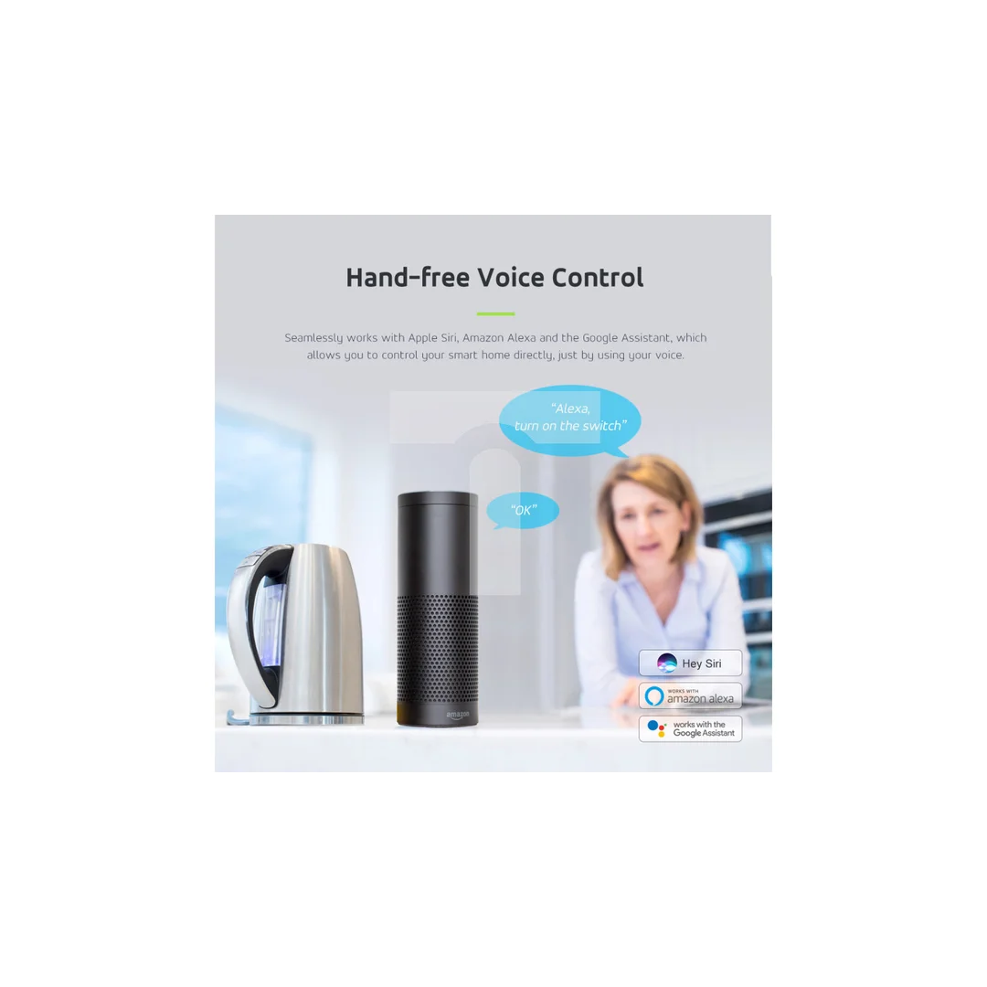 Zdalnie sterowane gniazdko WiFi GreenBlue, Android/iOS/Alexa/Google Home, zuż. energii, timer, max 3680W, typ E, GB720 E