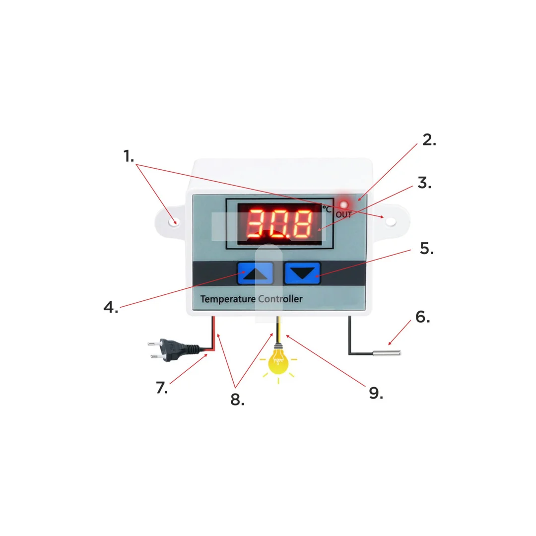 Termostat elektroniczny natynkowy 24V DC TES24V