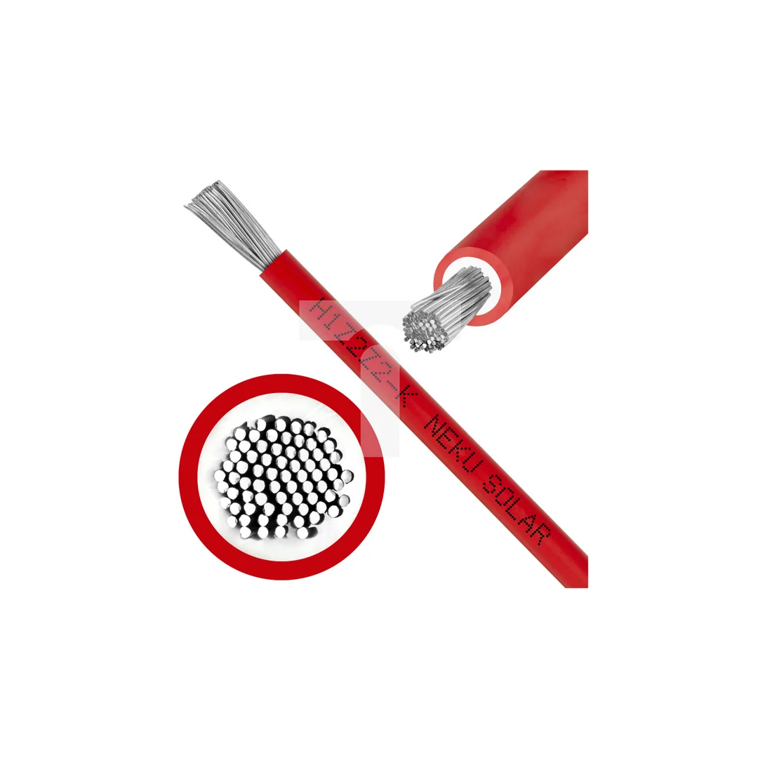 Kabel solarny H1Z2Z2-K PV1-F 1,0/1,5kV 6 czerwony LSOH zewnętrzny, do ziemi NEKU /100m/