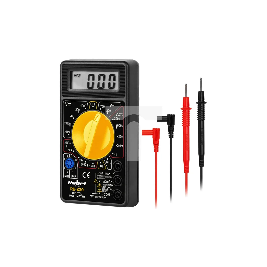 Miernik uniwersalny multimetr cyfrowy z wyświetlaczem LCD REBEL RB-830