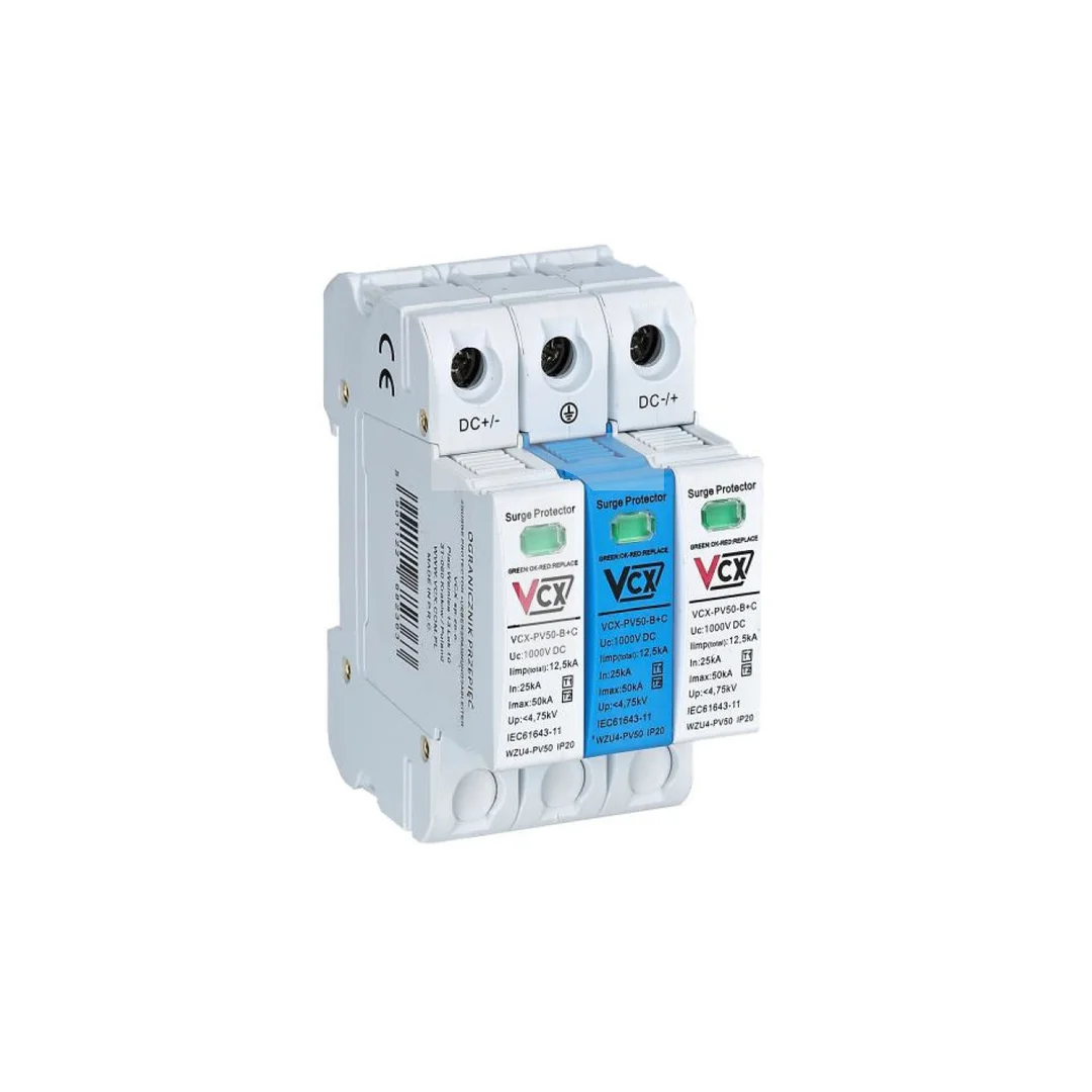 Ogranicznik przepięć fotowoltaicznych iskiernikowy typ 1+2 DC( B+C) GDT 1000V 12,5 kA