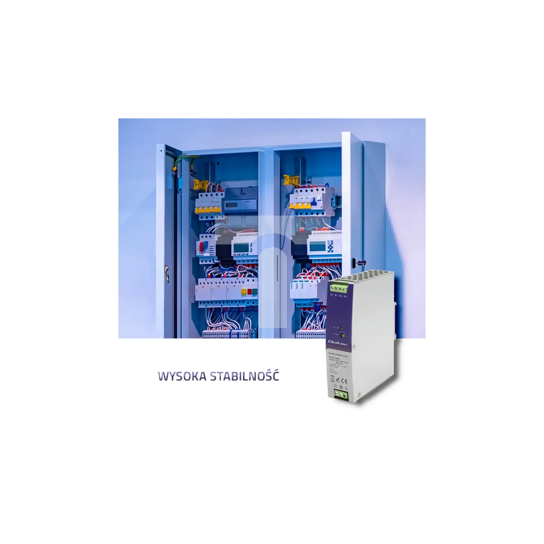 Qoltec Przemysłowy zasilacz na szynę DIN 75W 12V 6.3A