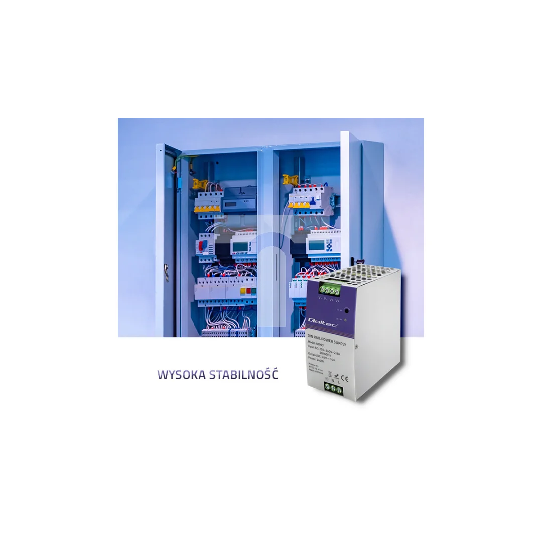 Qoltec Przemysłowy zasilacz na szynę DIN 240W 24V 10A