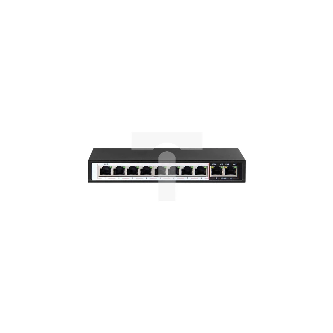 Switch PoE 8x 100Mb/s PoE/PoE+, 2x RJ45 Uplink 100Mb/s, 96W Extralink CERES