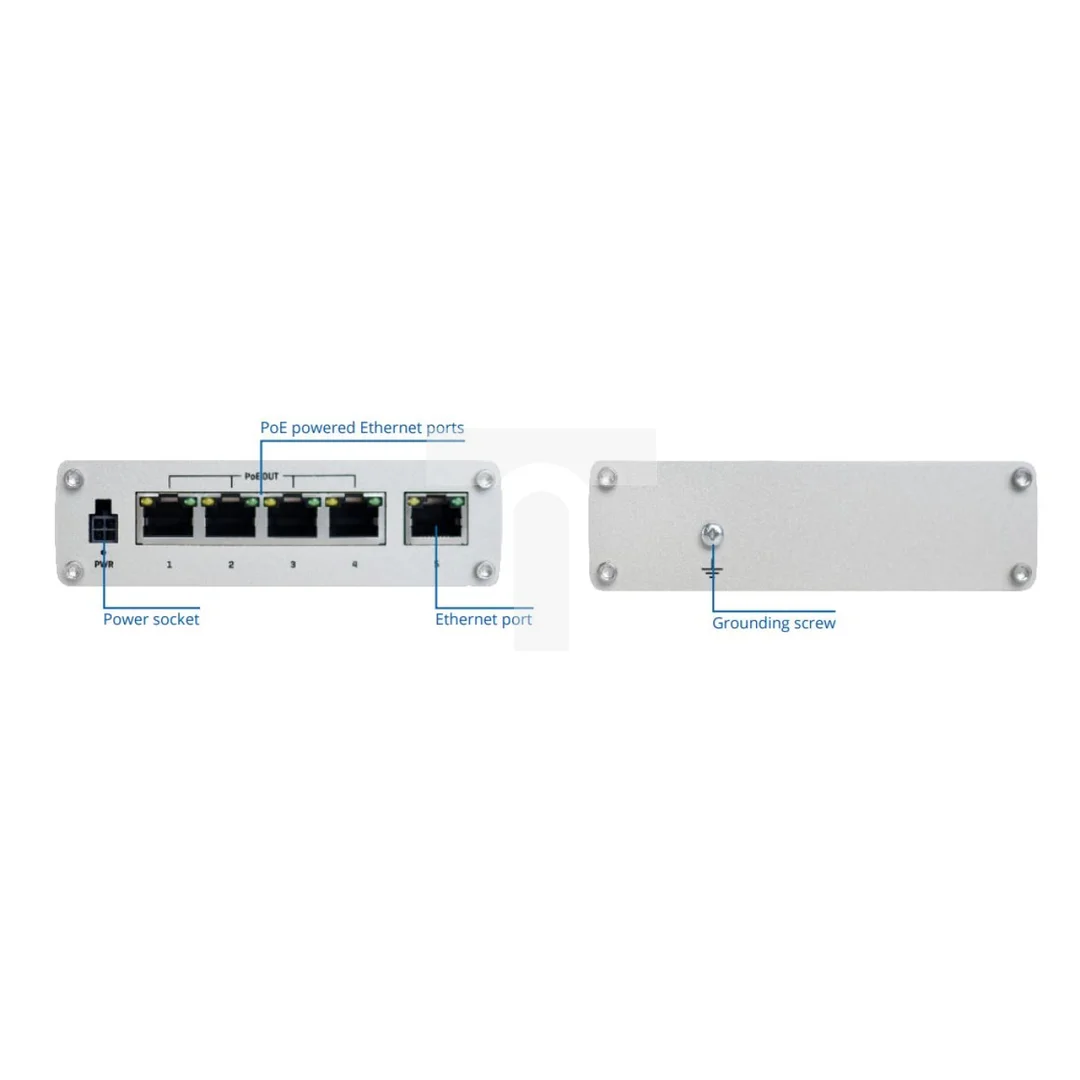 Switch PoE 5x RJ45 1000Mb/s, 4x PoE, 60W Teltonika TSW100